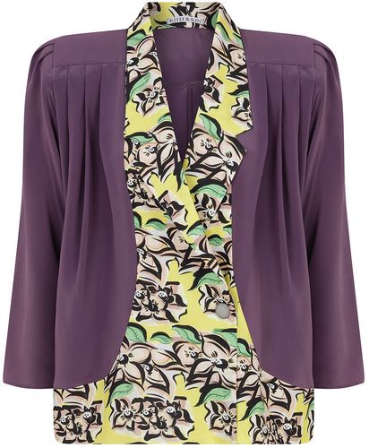 Purple Jacket With Signature Print Bands