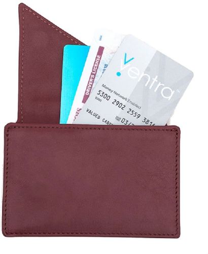 Insider Leather Card Holder Wallet In Burgundy