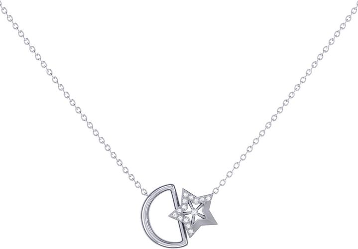 Starkissed Moon Necklace In Sterling Silver