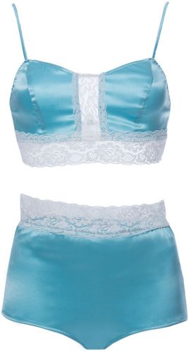 Silk Lingerie Set Blue