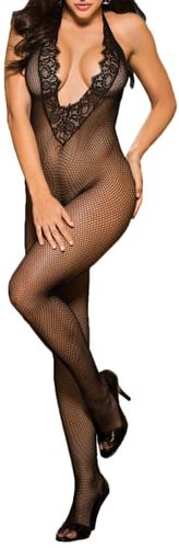 Deep Plunge Crotchless Bodystocking