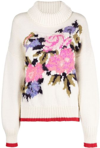 Maglione a fiori in bianco -donna