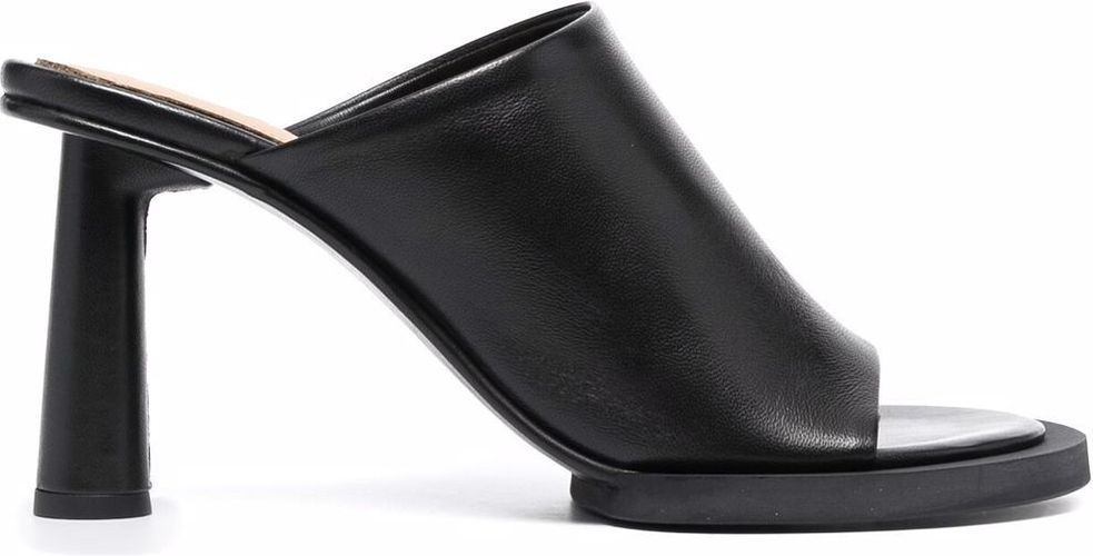 Mules asimmetriche scolpito nero- donna