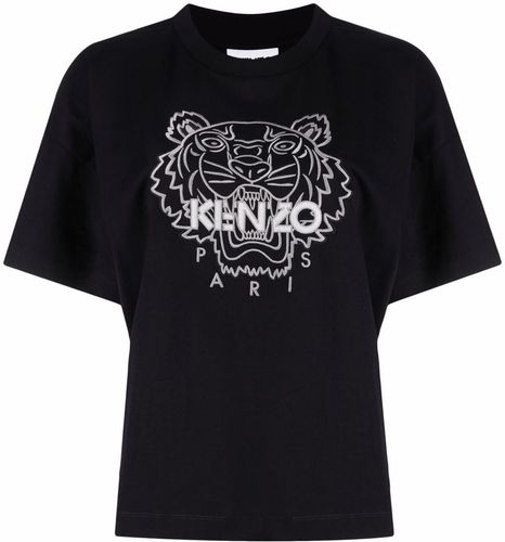 T-shirt con stampa in nero - donna
