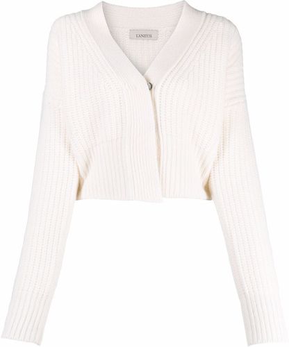 Cardigan crop in bianco - donna