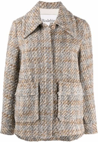 Giacca a quadri in tweed multicolore - donna