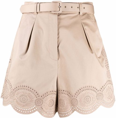 Shorts con ricamo e cintura latte -donna