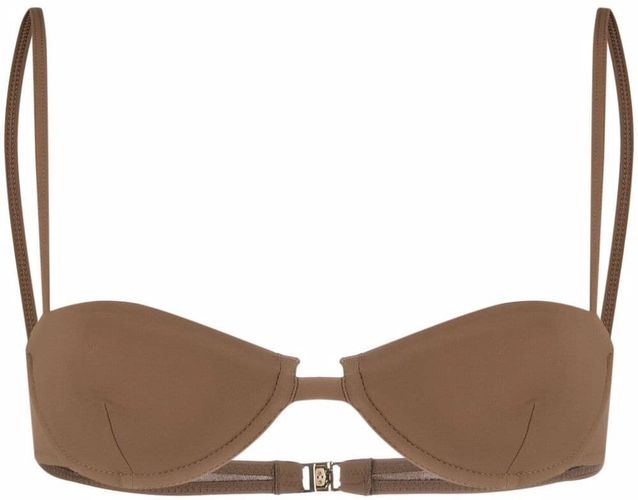 Top bikini a balconcino marrone - donna