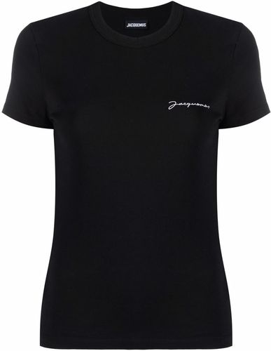 T-shirt con logo in nero - donna