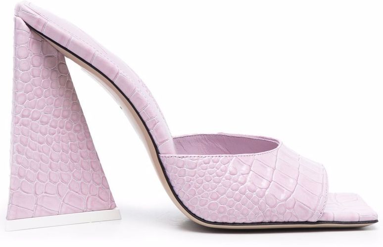 Mules devon con effetto pelle di coccodrillo in rosa - donna