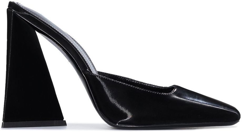 Mules devon con punta quadrata in nero - donna