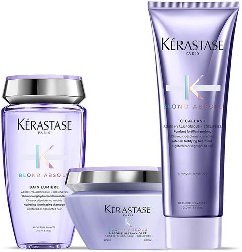 Kérastase Blond Absolu Lumiere trio shampoo, balsamo e maschera illuminanti per capelli biondi