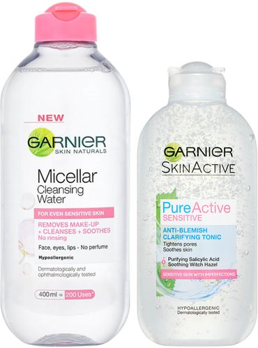 Micellar Cleanser and Anti Blemish Clarifying Tonic Duo for Sensitive Skin