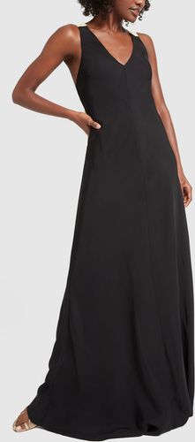 Didion Contrast Bias Dress in Black, Size 0