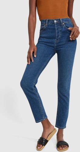 High-Rise Ankle Crop Jeans in Medium, Size 24