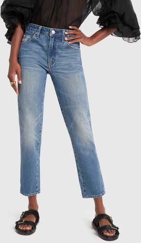 Kate Mid Rise Slim Straight Jeans in Medium Vintage, Size 24