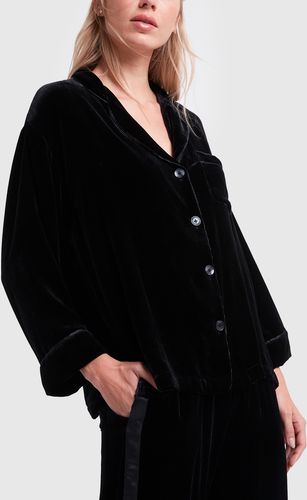 Marina Velvet Shirt in Black, X-Small