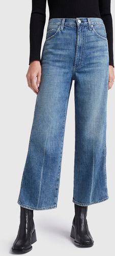 Ava Crop High-Rise Wide Leg Jeans in Indigo, Size 24