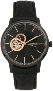Automatic Landon Black Leather Watches 44mm