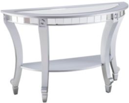 Pennsbury Glam Mirrored Demilune Console Table