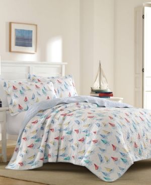 Ahoy Bright Blue Quilt Set, Twin Bedding