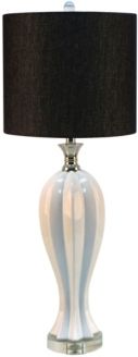 Ceramic Table Lamp with Crystal Base