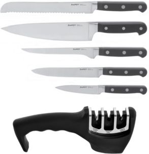 Contempo German Steel 7-Pc. Cutlery Set in Wood Case & Sharpener