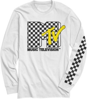 Retro Checkered Logo Long Sleeve T- shirt