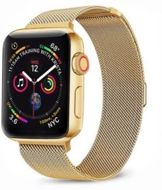 and Women's Apple Gold-Tone Stainless Steel Replacement Band 44mm