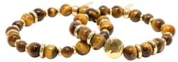 Tiger's Eye Beaded Elastic Bracelet, Pack of 2