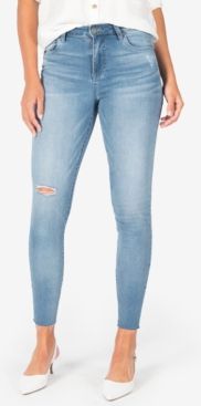 Connie High-Rise Raw-Hem Ripped Skinny Ankle Jeans