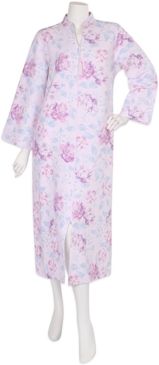 Quilted Floral-Print Zipper Robe