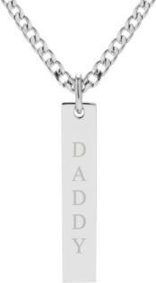 "Daddy" Stainless Steel Vertical Pendant Necklace