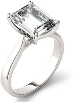 Moissanite Emerald Solitaire Ring (3-1/2 ct. t.w. Diamond Equivalent) in 14k White Gold