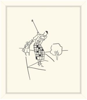 Golfer Swinging Framed Giclee Wall Art - 29" x 33" x 2"