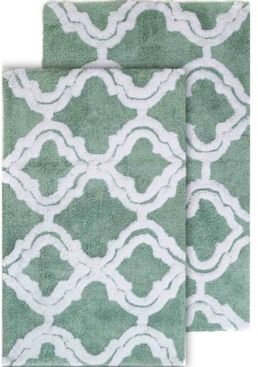 Double Quatrefoil Bath Rug Set Bedding