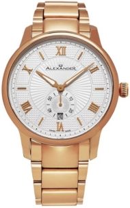 Alexander Watch A102B-04, Stainless Steel Rose Gold Tone Case on Stainless Steel Rose Gold Tone Bracelet