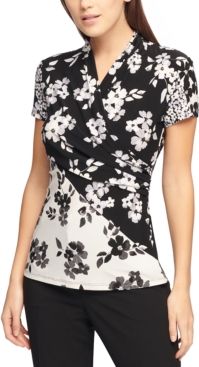 Floral Printed Side-Ruched Top
