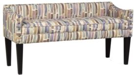 Whitney Long Upholstered Bench with Arms and Nailhead Trim