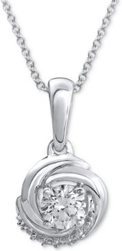 Diamond Knot 18" Pendant Necklace (1/4 ct. t.w.) in 14k White Gold