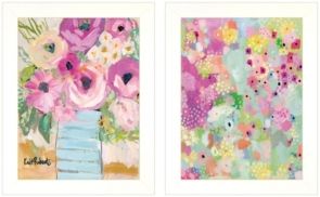 Floral Designs 2-Piece Vignette by Kait Roberts, White Frame, 15" x 19"