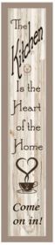 Kitchen Is The Heart of The Home by Millwork Engineering, Ready to hang Framed Print, Taupe Frame, 7" x 32"