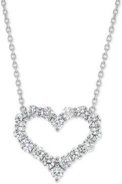 Diamond Open Heart 18" Pendant Necklace (1-1/2 ct. t.w.) in 14k White Gold