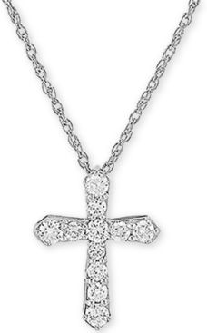 Lab Created Diamond Cross 18" Pendant Necklace (1/2 ct. t.w.) in Sterling Silver