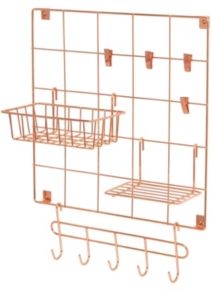 8-Pc. Copper Wire Wall Grid with Storage Accessories
