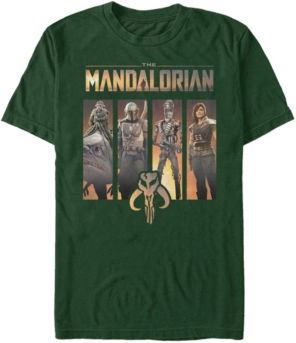The Mandalorian Character Portrait Panels Short Sleeve T-Shirt