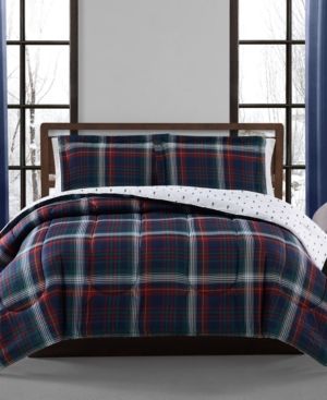 Closeout! Holiday Plaid 2-Pc. Reversible Twin Comforter Set, Created for Macy's Bedding