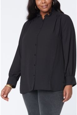 Plus Size Ruffle Neck Blouse