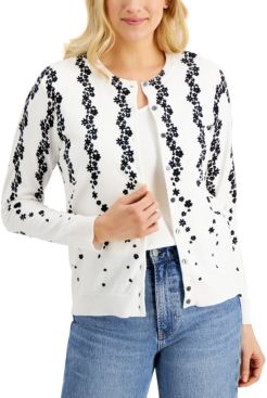 Floral-Print Cardigan, Created for Macy's
