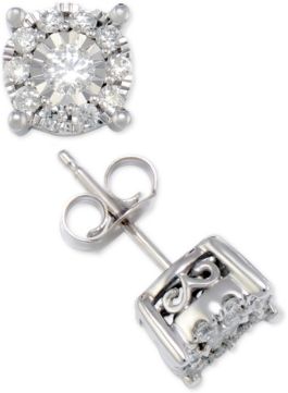 Diamond Halo Stud Earrings (1/2 ct. t.w.) in 14k White Gold, 14k Yellow Gold or 14k Rose Gold